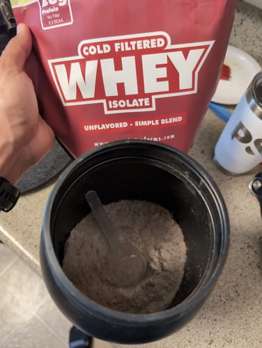 Customer photo review of Whey Protein Isolate Unflavored