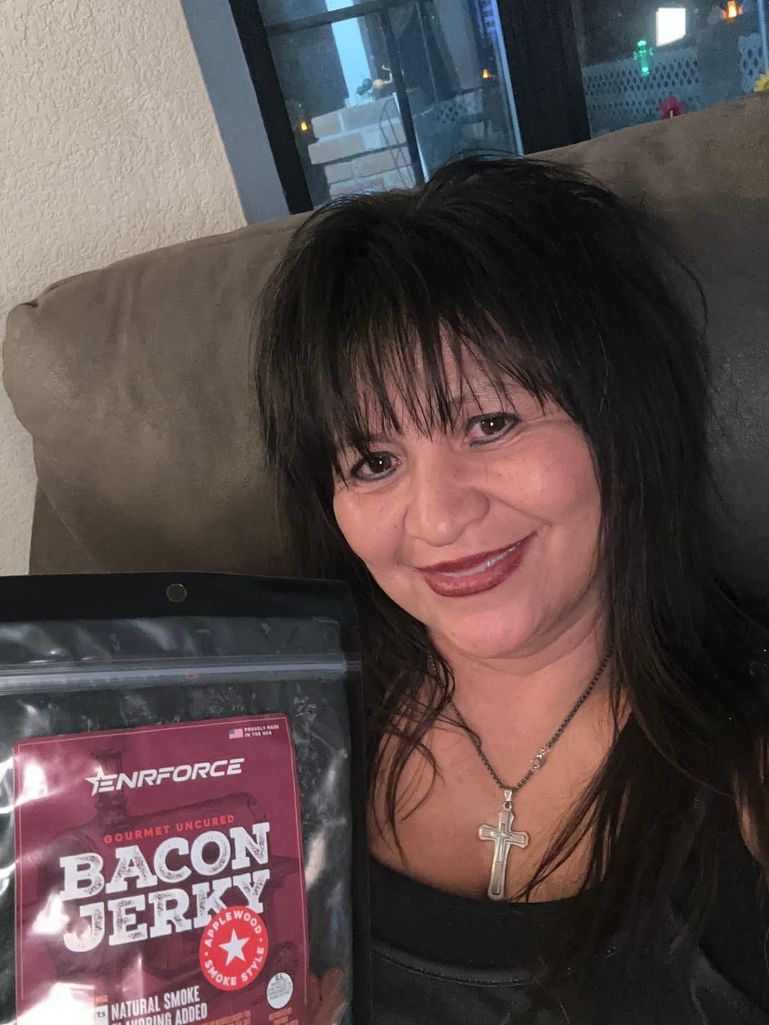 Customer photo review of Gourmet Bacon Jerky