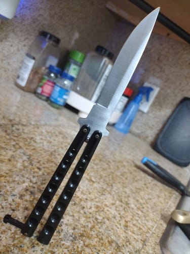 Customer photo review of Black Beast Butterfly Knife