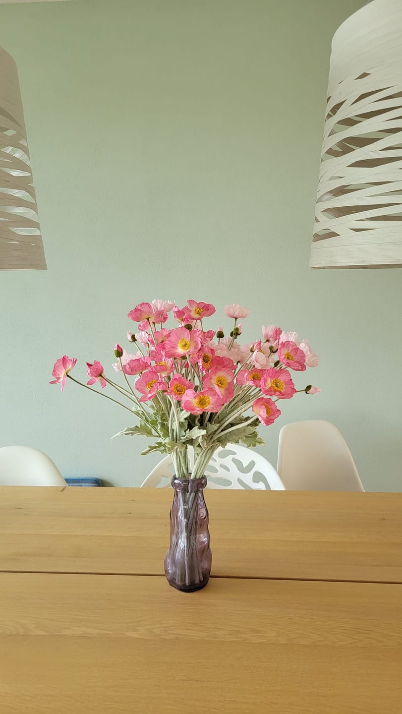 Customer photo review of Zijden Klaprozen - Roze Mix
