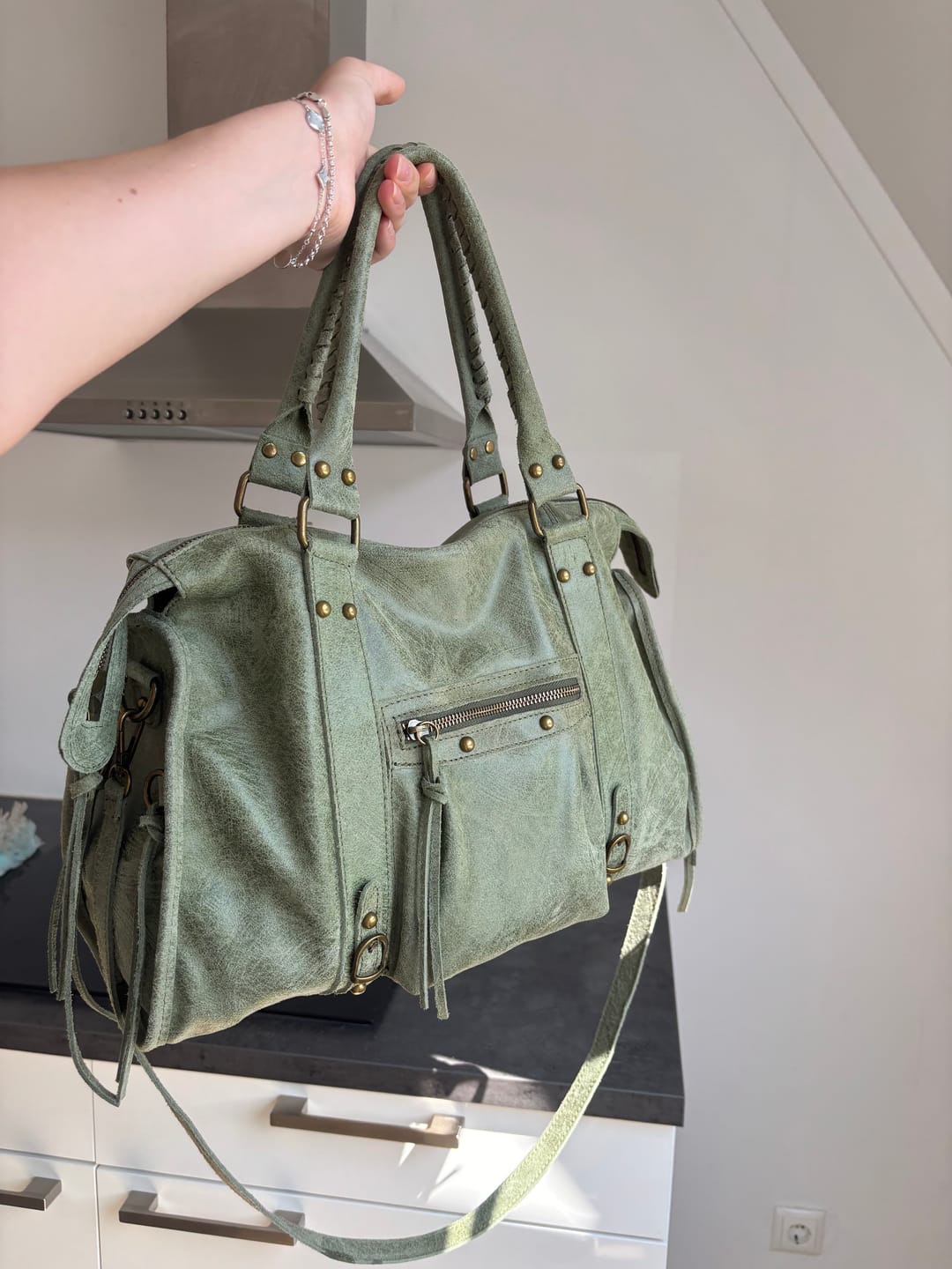 Customer photo review of It girl bag matcha