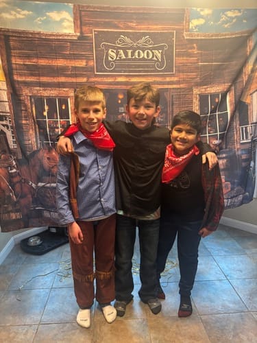 Customer photo review of Replay-able Cowboy Wild West Murder Mystery Dinner Game for Up to 20 Adults - Host Your Own Dinner Party Game Night - Cowboy & Wild West Theme - Cowboy Fancy Dress Dinner PartyV2
