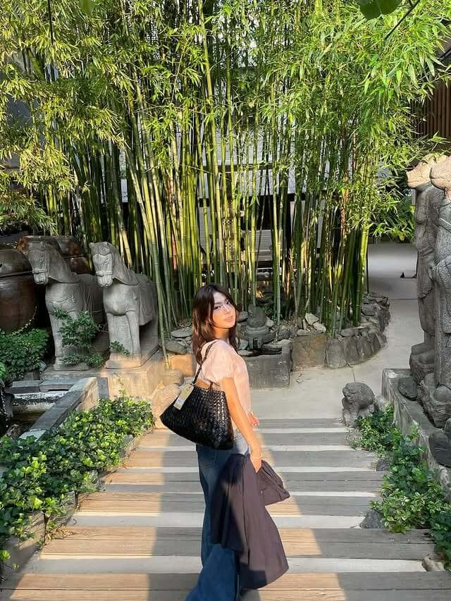 Customer photo review of Madeleine Vegan Leather Woven Bag Medium