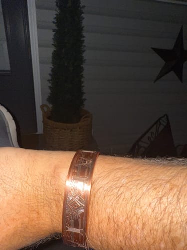 Customer photo review of MasonicMan Engraved Square and Compass Pure Copper Bracelet