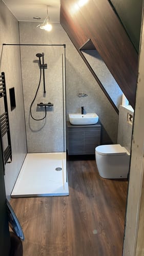 Customer photo review of 1500 x 800 Rectangle Stone Shower Tray