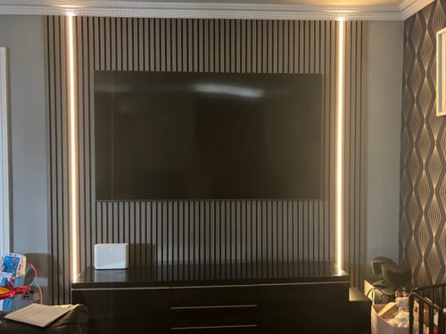 Customer photo review of Acoustic Slat Wall Panel - Grey Oak