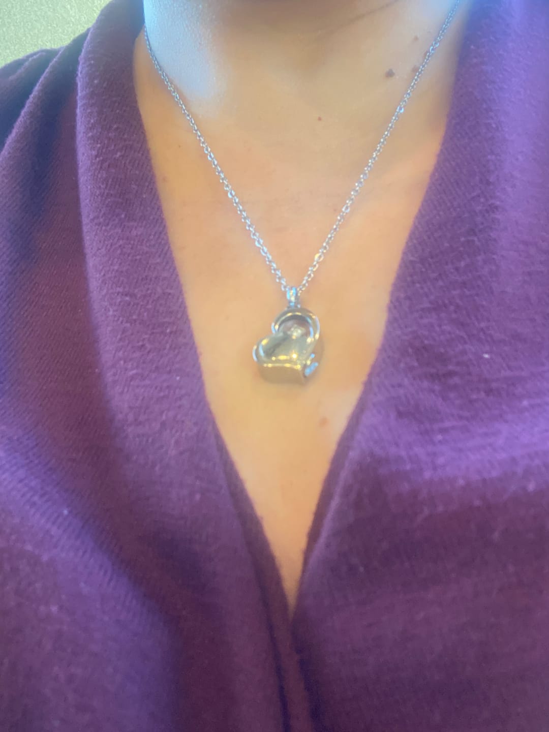 Customer photo review of Heart Urn Pendant