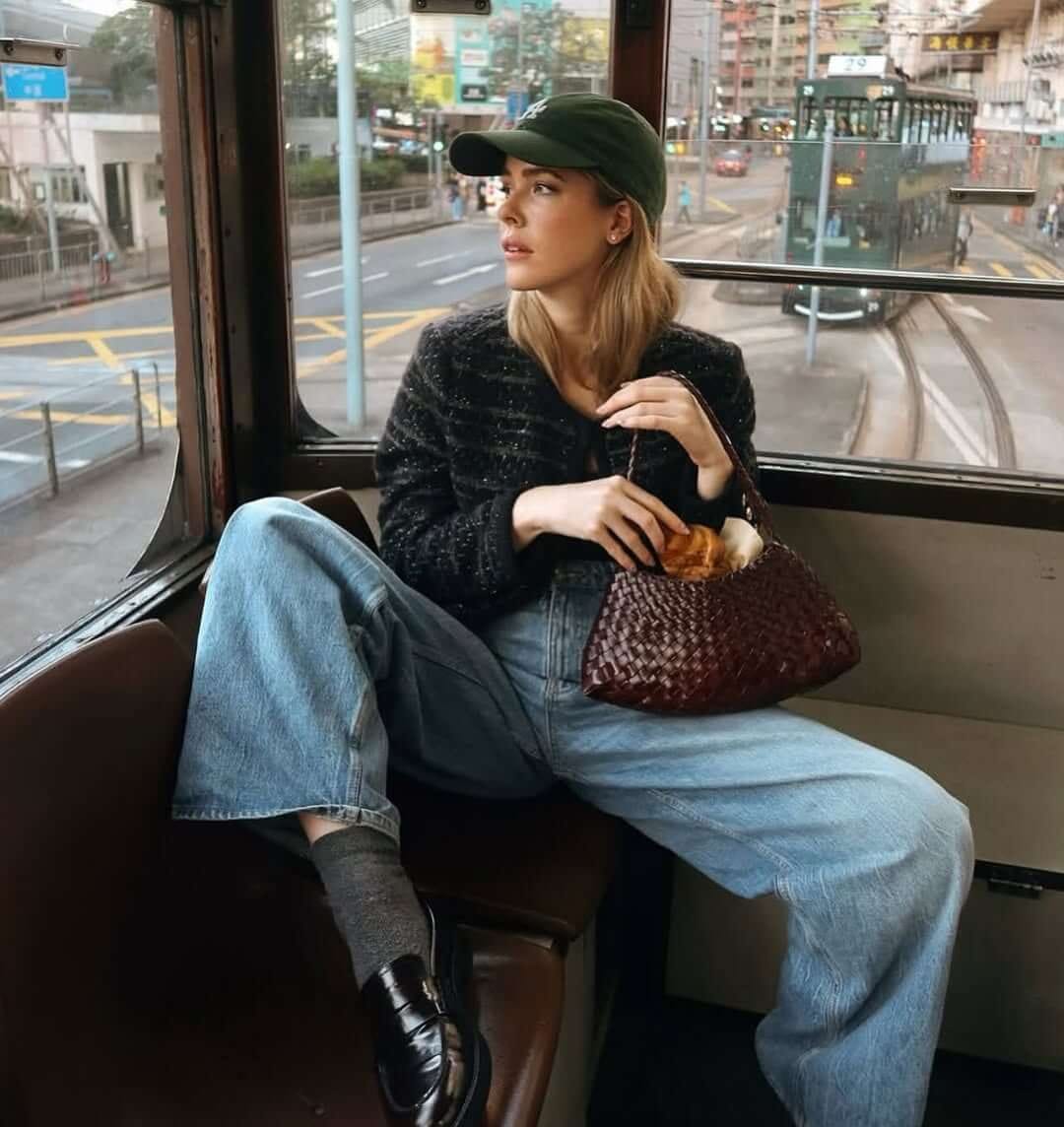 Customer photo review of Marissa Vegan Leather Woven Bag Small