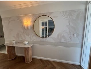 Customer photo review of Luxe Tropical in Sand Wallpaper