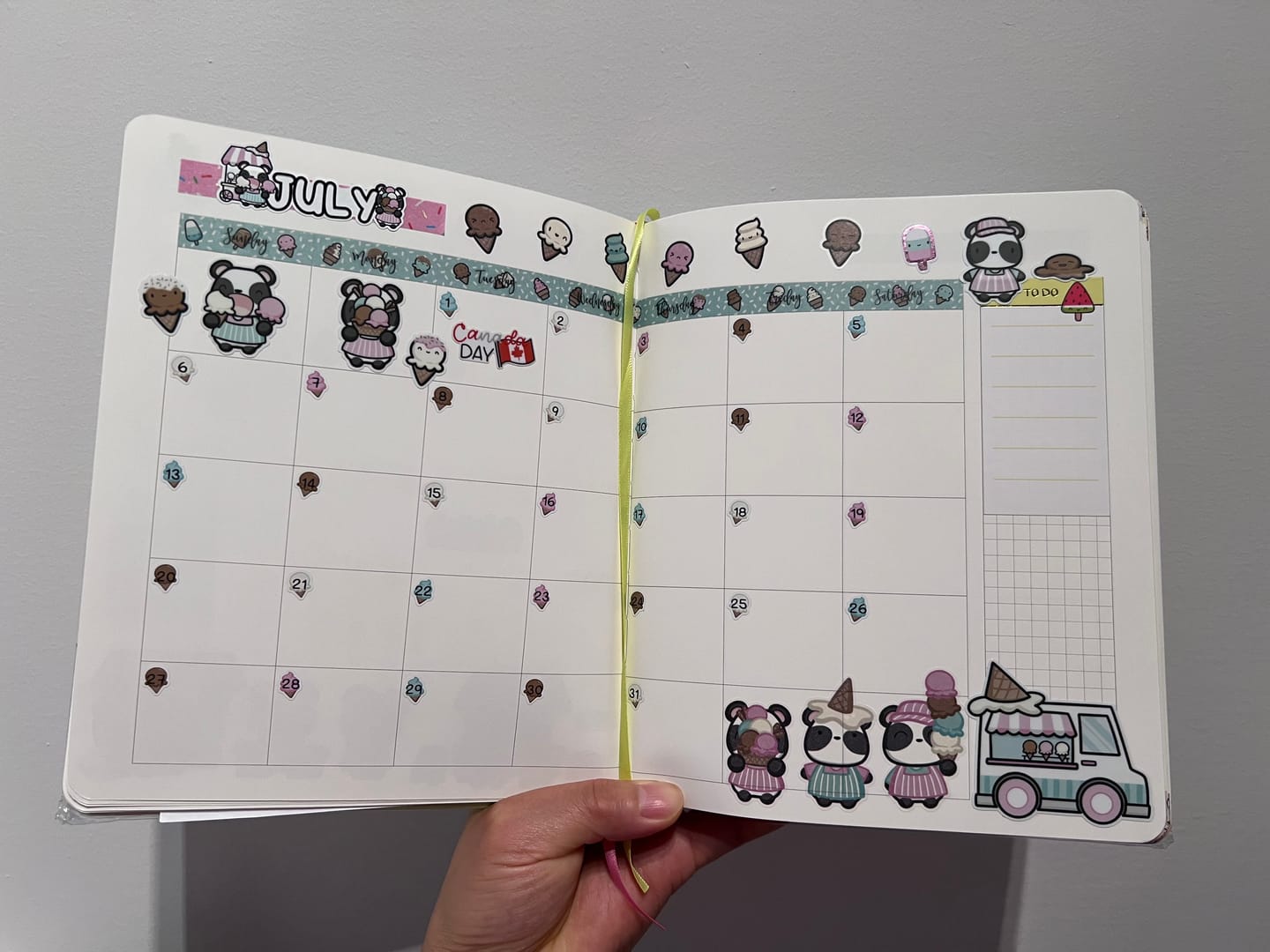 Customer photo review of Numbers - Icecream Date Planner Stickers
