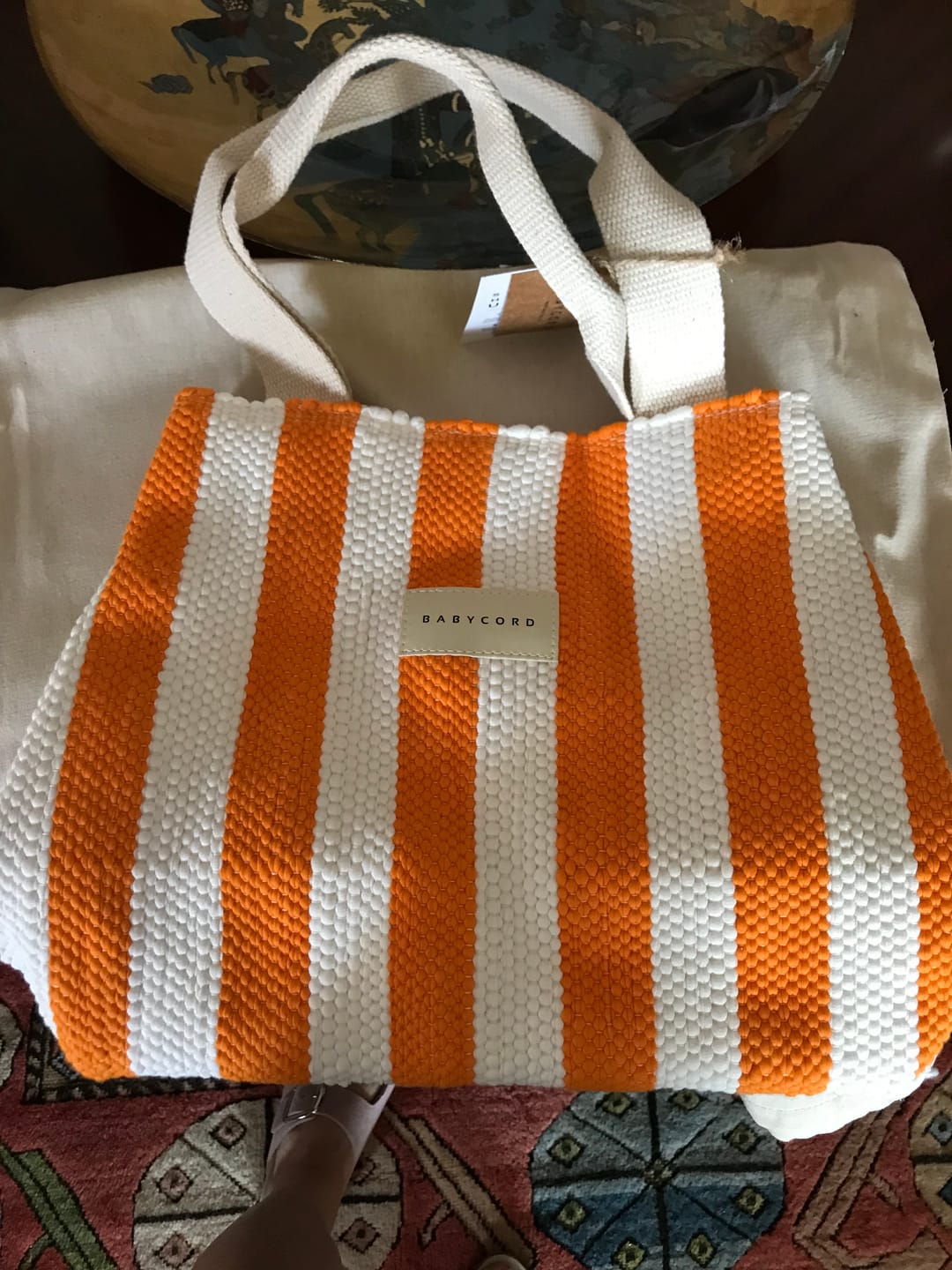 Customer photo review of Trinity Tote Bag - Turuncu Beyaz
