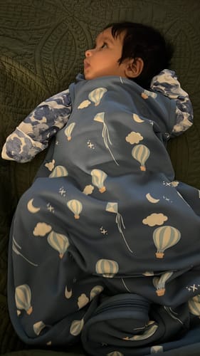 Customer photo review of 4 Season® Ultimate Baby Sleep Bag, Merino Wool & Organic Cotton, Hot Air Balloon