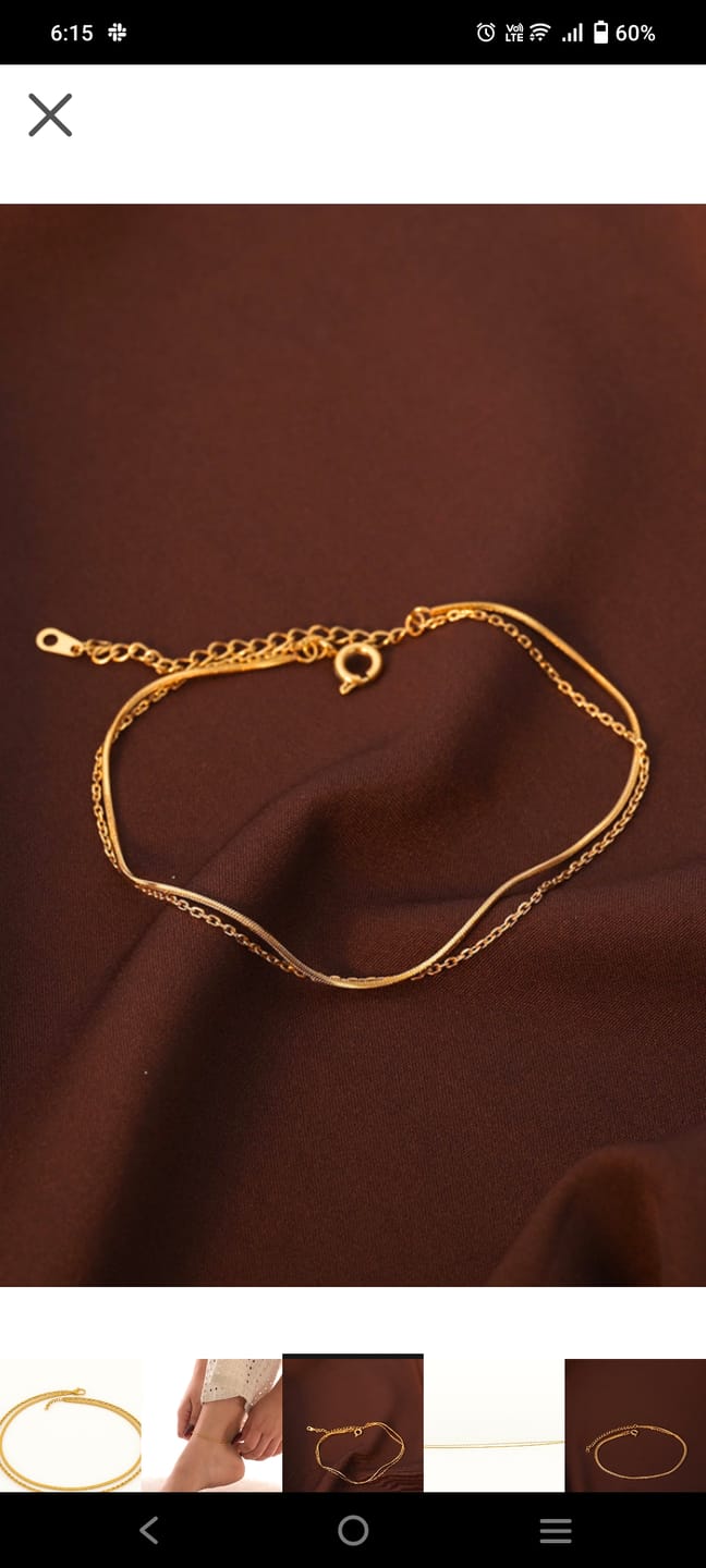 Customer photo review of Two Layered Solid Cable Anklet
