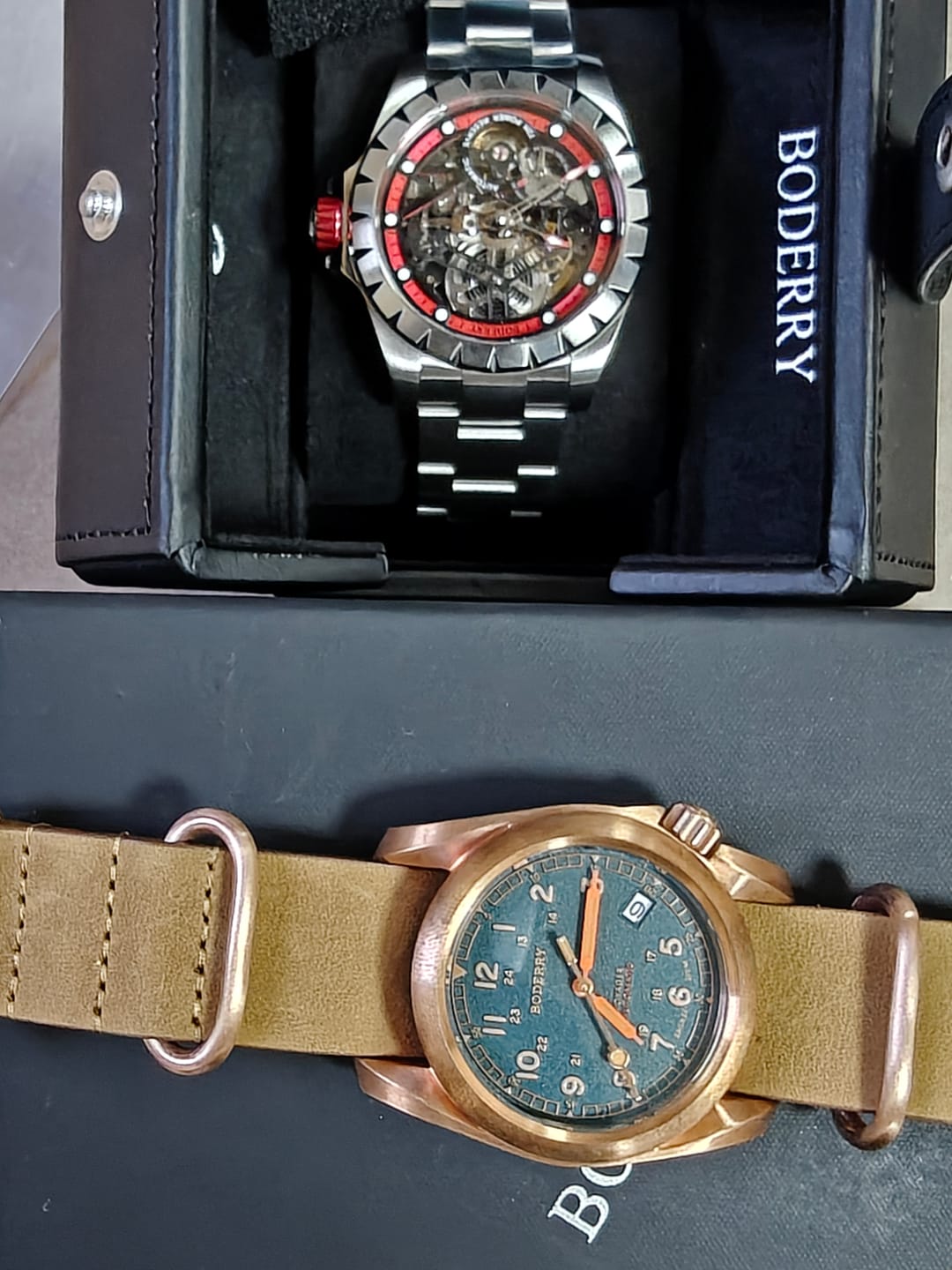 Customer photo review of VOYAGER - 100M Waterproof Bronze Automatic Field Watch | Sandstone Green