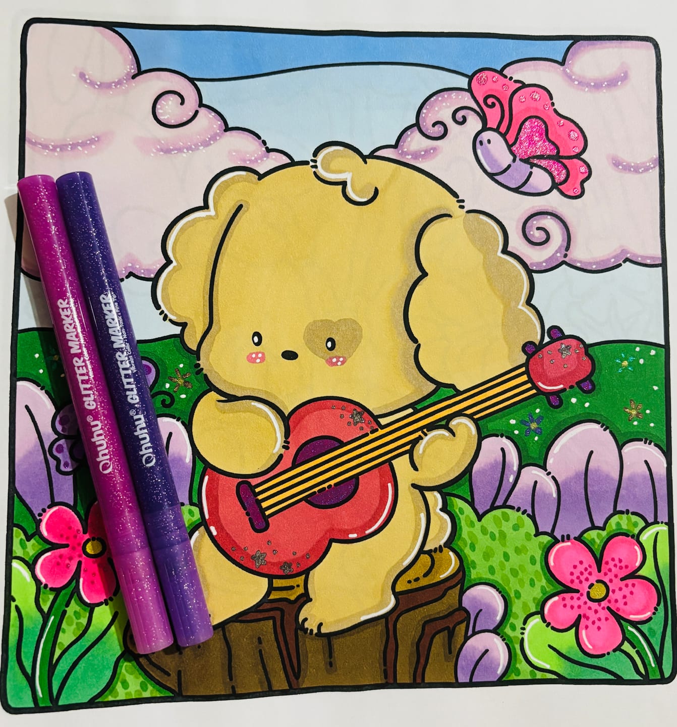 Customer photo review of Ohuhu Water-Based Glitter Metallic Marker Pens, 12 Shimmer Colors