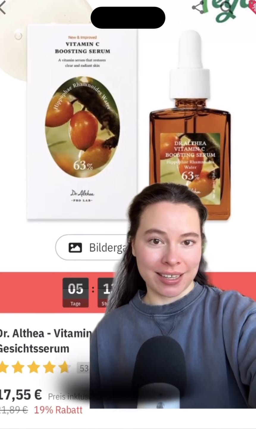 Customer photo review of Serums-būsteris ar vitamīnu kompleksu 20% Dr. Althea Vitamin C Boosting Serum
