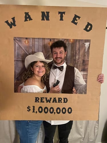 Customer photo review of Replay-able Cowboy Wild West Murder Mystery Dinner Game for Up to 20 Adults - Host Your Own Dinner Party Game Night - Cowboy & Wild West Theme - Cowboy Fancy Dress Dinner PartyV2