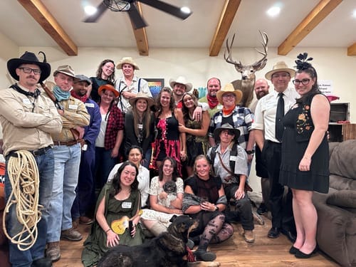 Customer photo review of Replay-able Cowboy Wild West Murder Mystery Dinner Game for Up to 20 Adults - Host Your Own Dinner Party Game Night - Cowboy & Wild West Theme - Cowboy Fancy Dress Dinner PartyV2