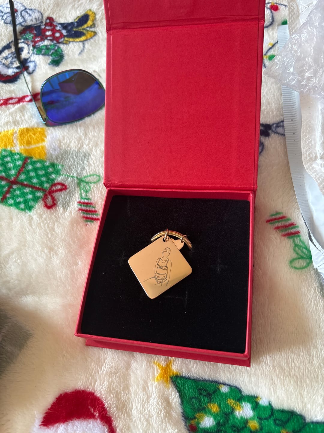 Customer photo review of Spicy Custom Engraved Photo Keychain