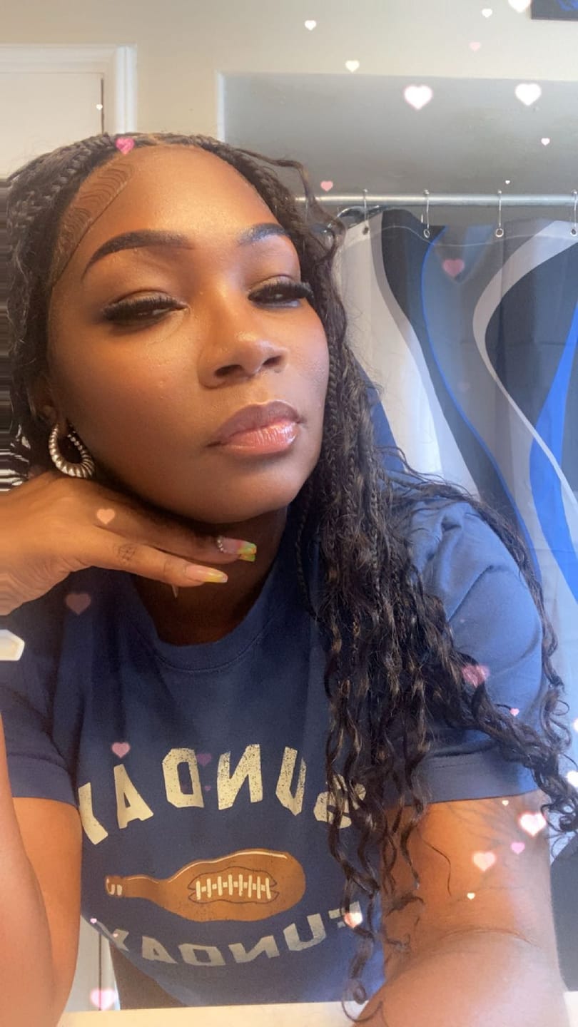 Customer photo review of 24" Swiss HD Full Lace Lightweight Human Hair Curls Boho Box Braided Wig
