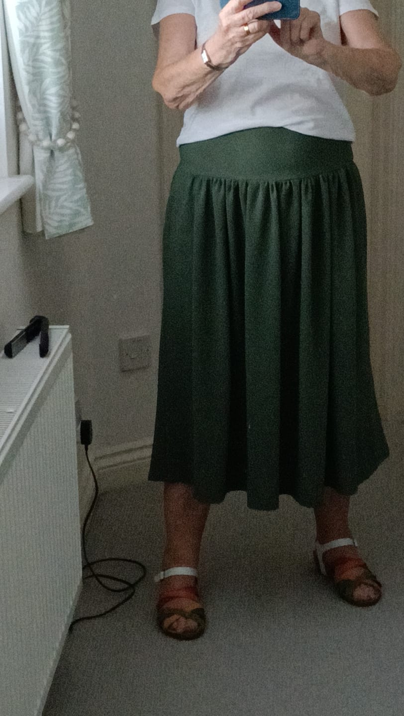 Customer photo review of Plain Italian Stretch Crepe Polyester Fabric