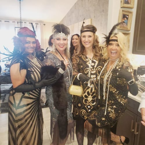 Customer photo review of Replay-able 1920s Murder Mystery Dinner Party Game for Up to 20 Adults - Host Your Own Dinner Party Game Night - 1920s Speakeasy Gatsby Theme - 1920s Fancy Dress Dinner Party(V2)