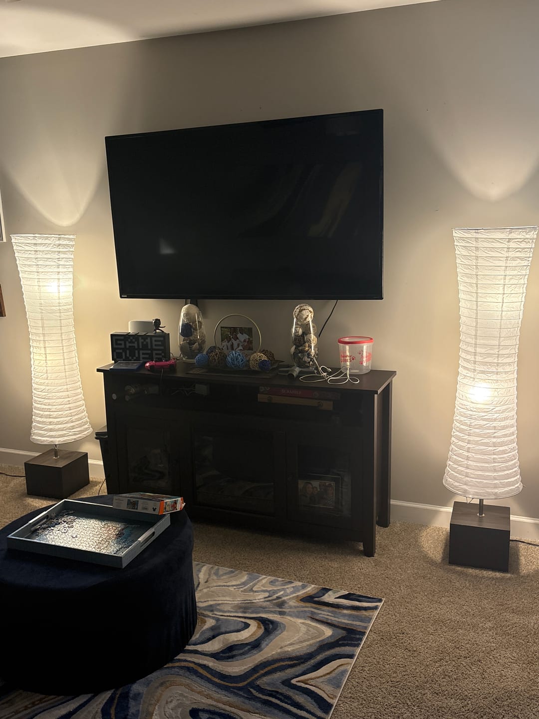 Customer photo review of 4-FT Cylinder Paper Lantern Floor Lamp Shade - 14-inch x 48-inch (SHADE ONLY)