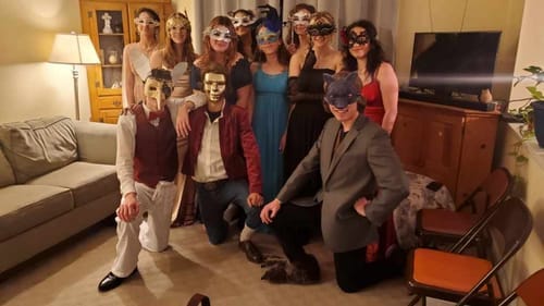 Customer photo review of Replay-able Masquerade Murder Mystery Dinner Party Game for Up to 20 Adults - Host Your Own Dinner Party Game Night - Masquerade Venetian Carnival Theme - Mardi Gras Fancy Dress Dinner Party V2
