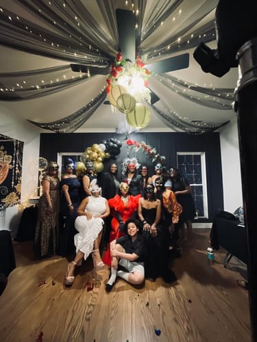 Customer photo review of Replay-able Masquerade Murder Mystery Dinner Party Game for Up to 20 Adults - Host Your Own Dinner Party Game Night - Masquerade Venetian Carnival Theme - Mardi Gras Fancy Dress Dinner Party V2