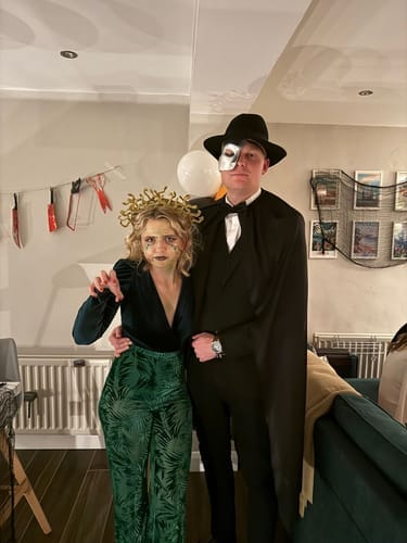 Customer photo review of Replay-able Haunted House Murder Mystery Dinner Party Game for Up to 20 Adults - Host A Halloween Dinner Party Game Night – Classic Monsters Fancy Dress Dinner PartyV2