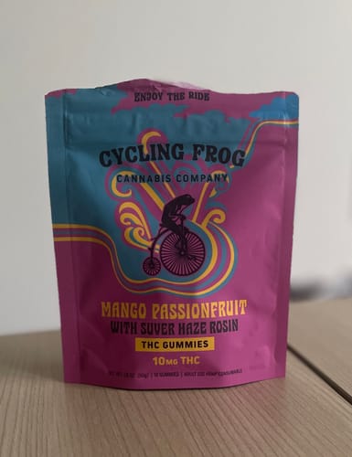Customer photo review of Mango Passionfruit Rosin Gummies, 10mg THC