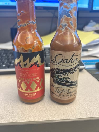 Customer photo review of Puckerbutt Gator Pepper X Extreme Hot Sauce