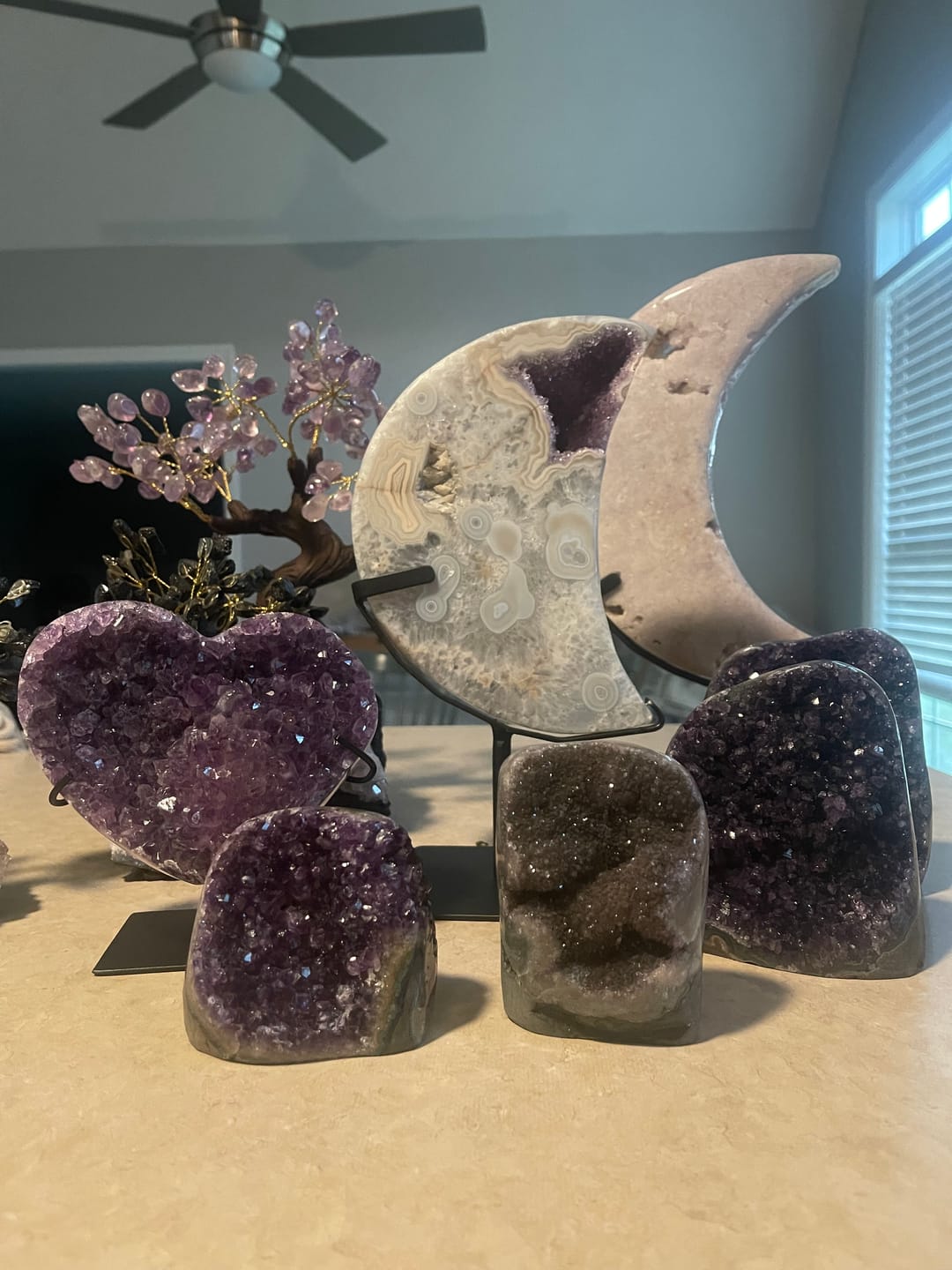 Customer photo review of Amethyst 9" Tall Handmade Gemstone Tree on a Crystal base, 120 Gems #5403AMTH