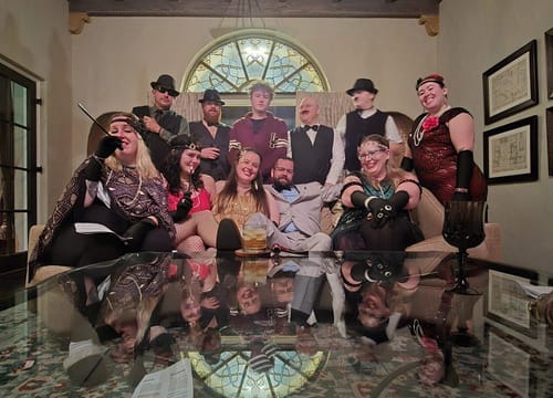 Customer photo review of Replay-able 1920s Murder Mystery Dinner Party Game for Up to 20 Adults - Host Your Own Dinner Party Game Night - 1920s Speakeasy Gatsby Theme - 1920s Fancy Dress Dinner Party(V2)