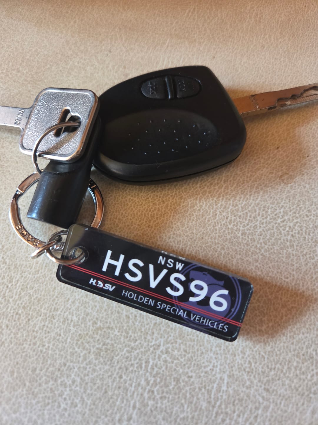 Customer photo review of NSW HSV Licence Plate Custom Keychain