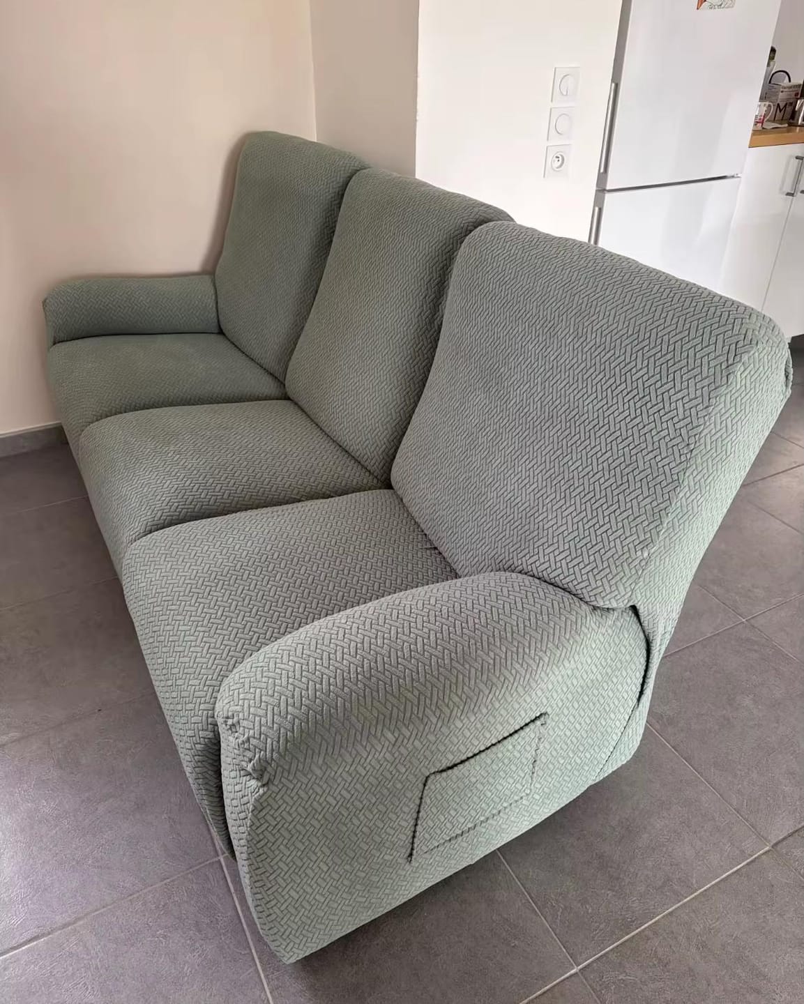 Customer photo review of כיסויי ג'קארד משובץ שתי וערב לכורסא נפתחת בכל הצבעים