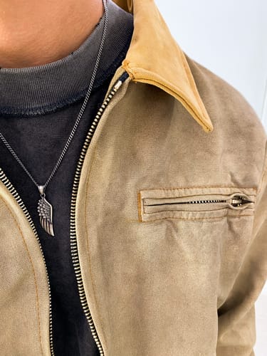 Customer photo review of Wing Necklace - Solid Oxidised Silver