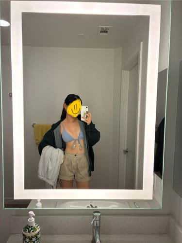 Customer photo review of Seamolly Vintage Gingham Shell Decor Triangle Tops & Tie Side Brazilian bottom Bikini Set