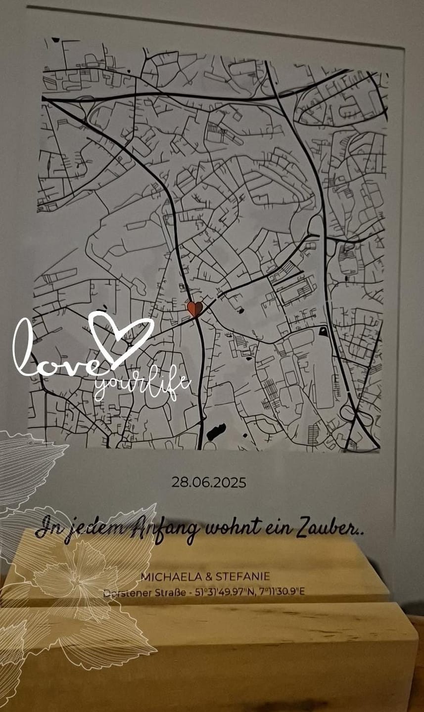 Customer photo review of "Unser Ereignis" - Personalisierte Acryltafel