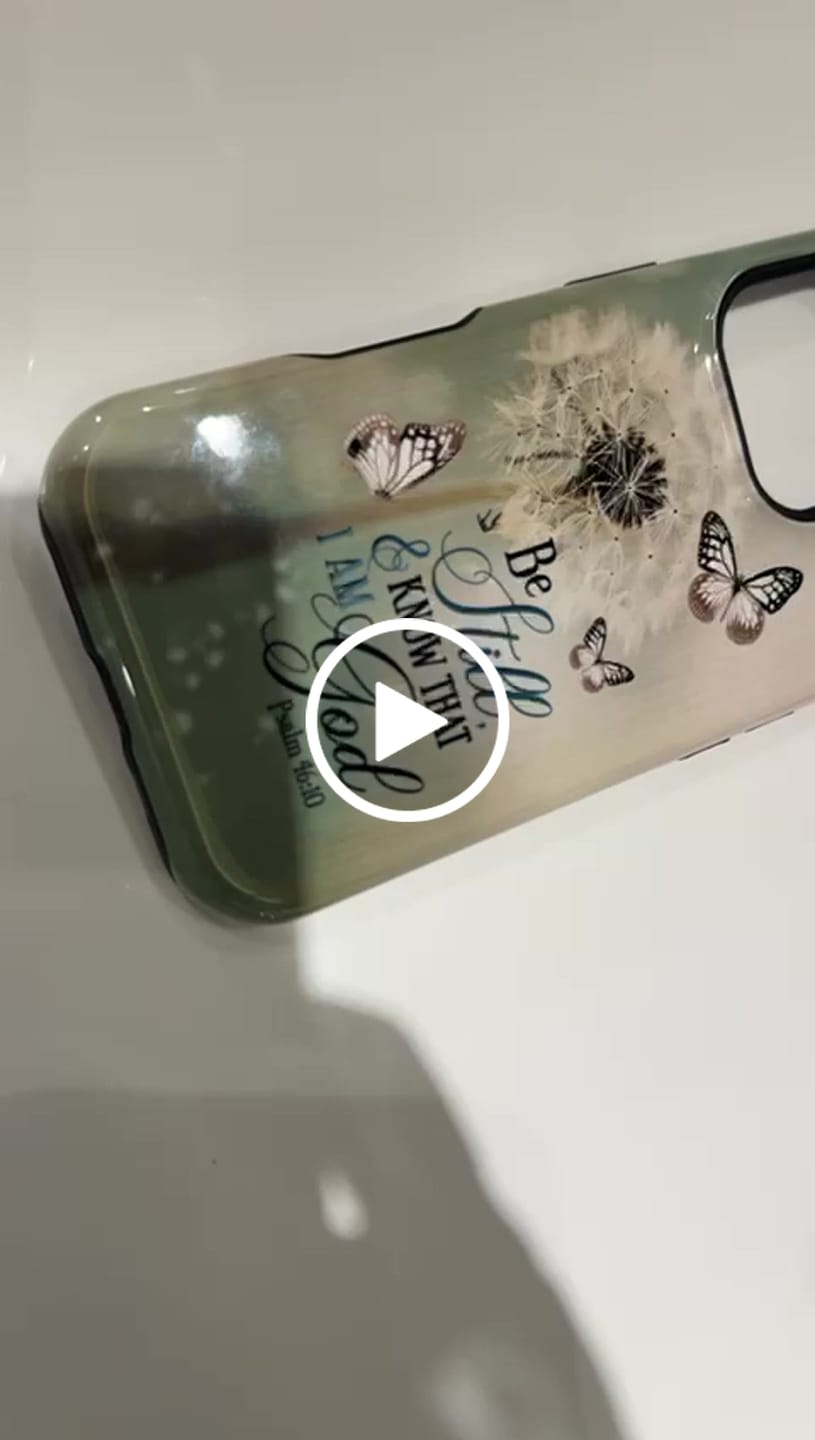 Customer video review of Christian Phone Cases: Be Still And Know Psalm 46:10 Dandelion Butterfly Phone Case
