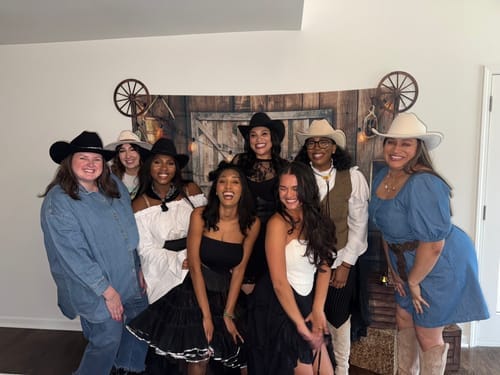 Customer photo review of Replay-able Cowboy Wild West Murder Mystery Dinner Game for Up to 20 Adults - Host Your Own Dinner Party Game Night - Cowboy & Wild West Theme - Cowboy Fancy Dress Dinner PartyV2