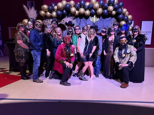 Customer photo review of Replay-able Masquerade Murder Mystery Dinner Party Game for Up to 20 Adults - Host Your Own Dinner Party Game Night - Masquerade Venetian Carnival Theme - Mardi Gras Fancy Dress Dinner Party V2