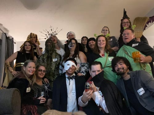 Customer photo review of Replay-able Haunted House Murder Mystery Dinner Party Game for Up to 20 Adults - Host A Halloween Dinner Party Game Night – Classic Monsters Fancy Dress Dinner PartyV2