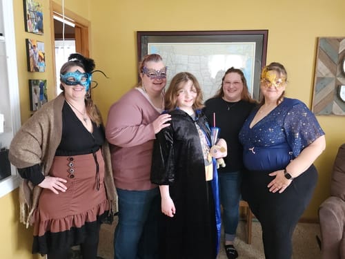 Customer photo review of Replay-able Masquerade Murder Mystery Dinner Party Game for Up to 20 Adults - Host Your Own Dinner Party Game Night - Masquerade Venetian Carnival Theme - Mardi Gras Fancy Dress Dinner Party V2