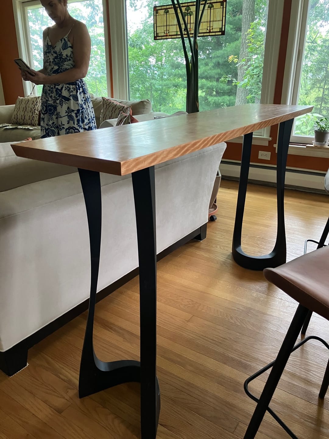 Customer photo review of Counter Table Legs 605 Uzar 34H for Live Edge Tabletop