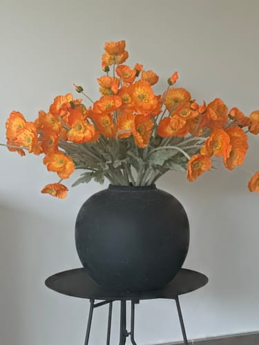 Customer photo review of Zijden Klaprozen - Licht oranje (10 stengels)