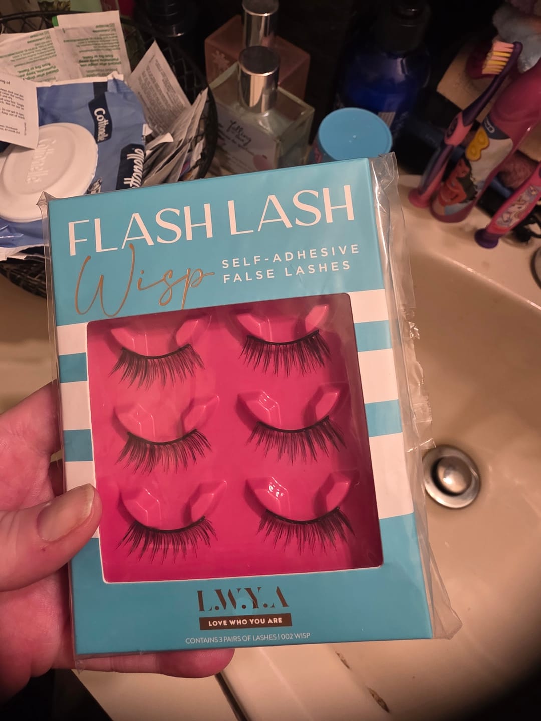 Customer photo review of Flash Lash False Lashes