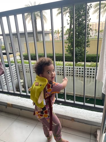 Customer photo review of Fluffy The Duckling Toddler Backpack