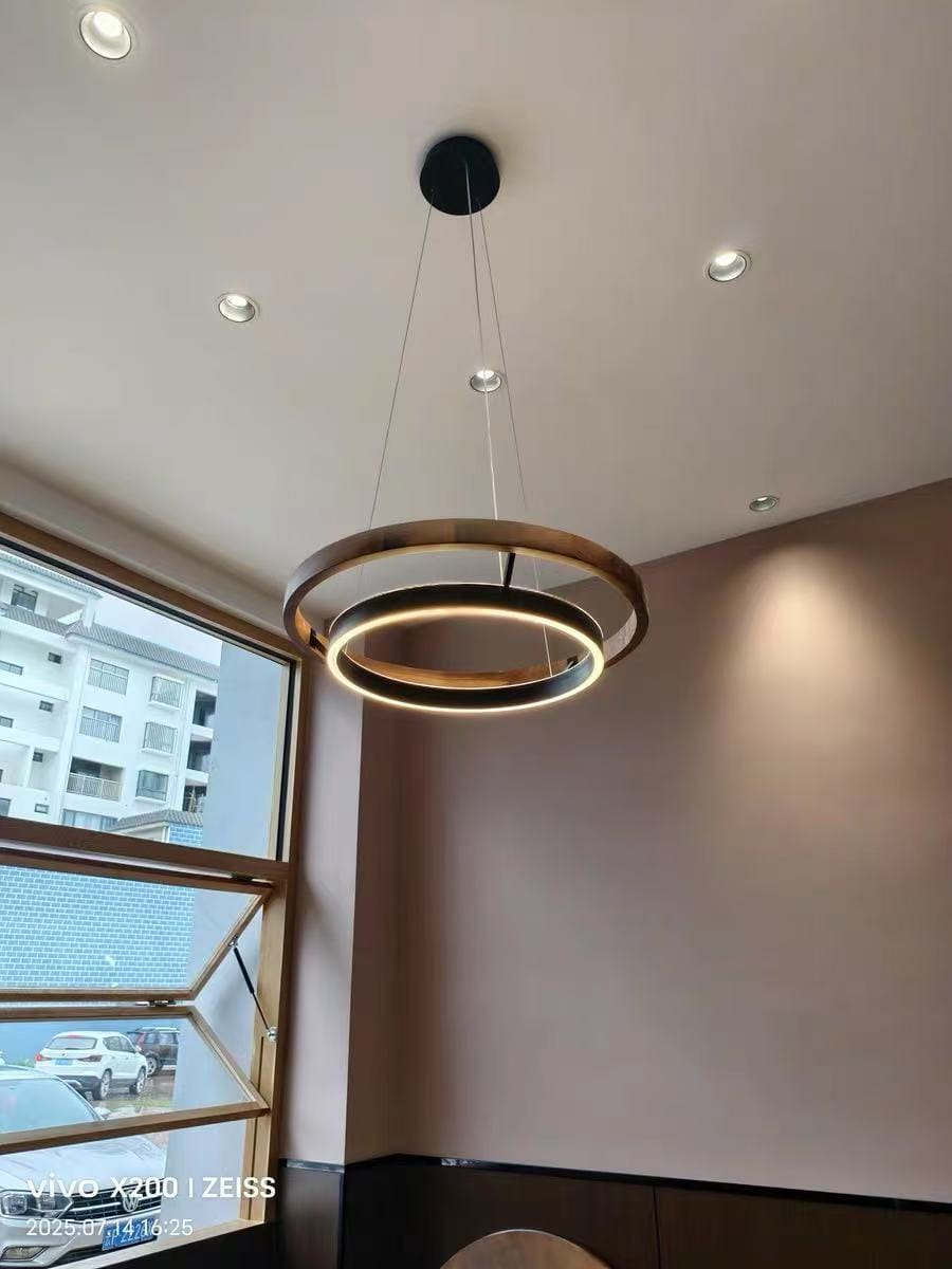 Customer photo review of WOMO Circular Led Wood Chandelier-WM2492