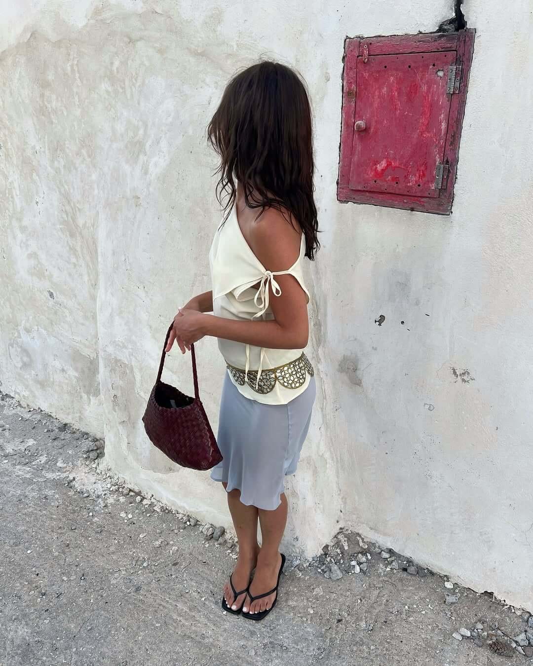 Customer photo review of Marissa Vegan Leather Woven Bag Small